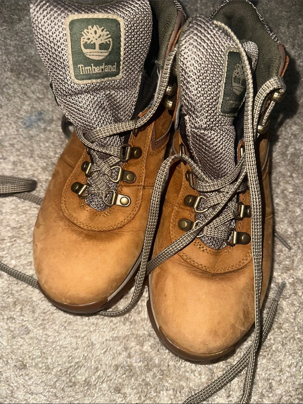 Timberland Tan and Gray Men's Leather Hiking Boots